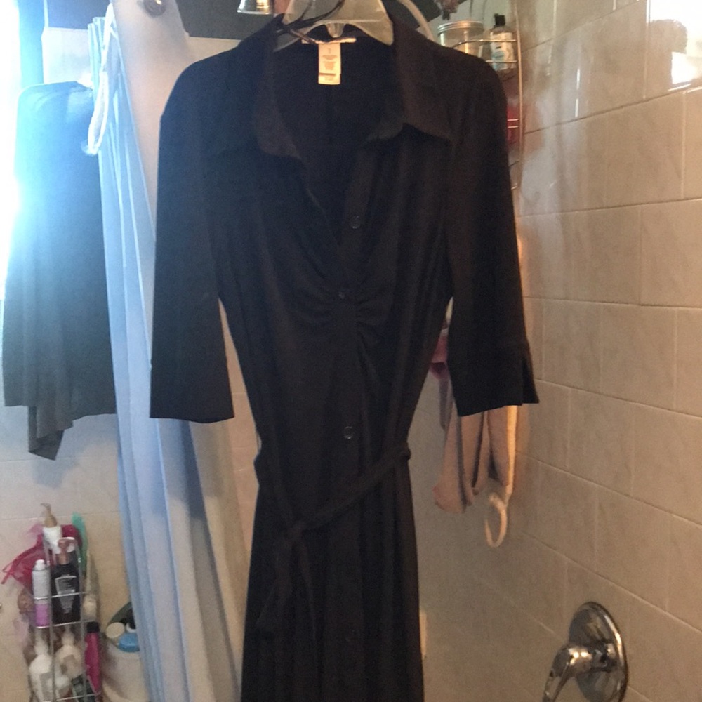 🌻Laundry by Design Black Button Down Dress w Belt